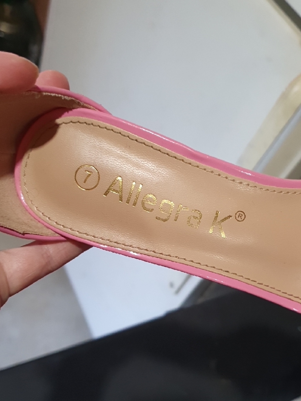 💜 Pink Glitter Block Heel Sandals - Women's - Picture 4 of 7